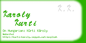 karoly kurti business card